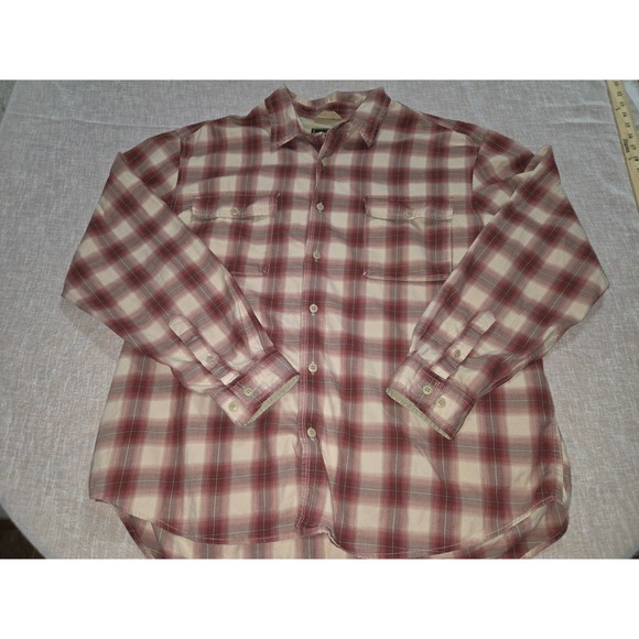 Eddie Bauer Other - Eddie Bauer Mens XL Red Tan Plaid Cotton Long Sleeve Button Down Outdoor Shirt‎